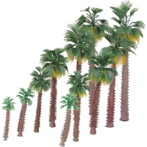 12/set Plastic Scenery Palm Trees Park Landscape Layout DIORAMAS Decor