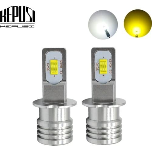2x H1 H3 Led Fog Light Bulb Auto Car Motor Truck 72w high power LED Bulbs Driving Running Light DRL 12V 24V H3 H1 White Yellow