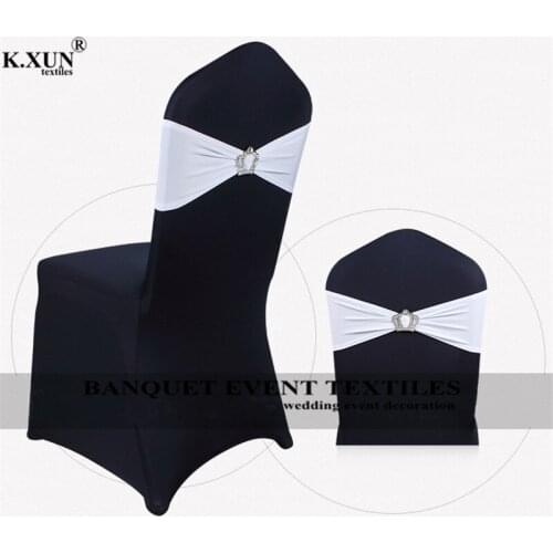 25 Colors Spandex Chair Sashes Lycra Chair Band With King Buckle For Chair Cover Event Party Wedding Decoration