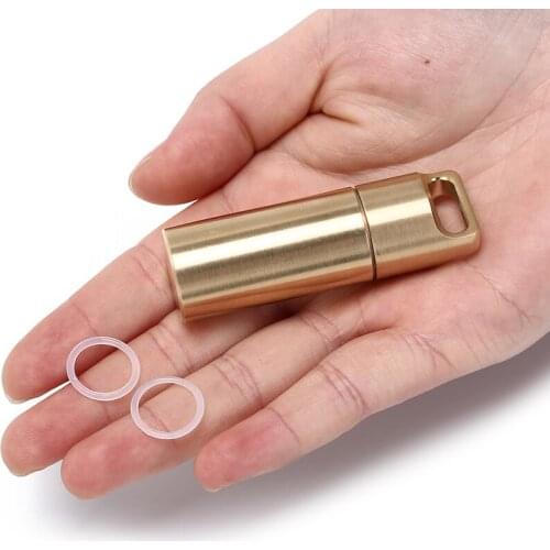 3Sizes Aluminium alloy Pill Cases Multifunctional Brass Seal Cabin Waterproof Medicine Pill Drug Cigarette Cases
