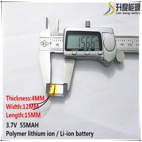 5pcs [SD] 3.7V,55mAH,[401215] Polymer lithium ion / Li-ion battery for TOY,POWER BANK,GPS,mp3,mp4,cell phone,speaker