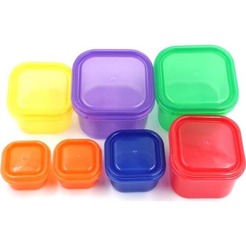 7pcs/Set Multi-Color 21Days Portion Control Container Kit BPA Free Plastic Food Box Healthy Diet Caloric Control Lunchbox