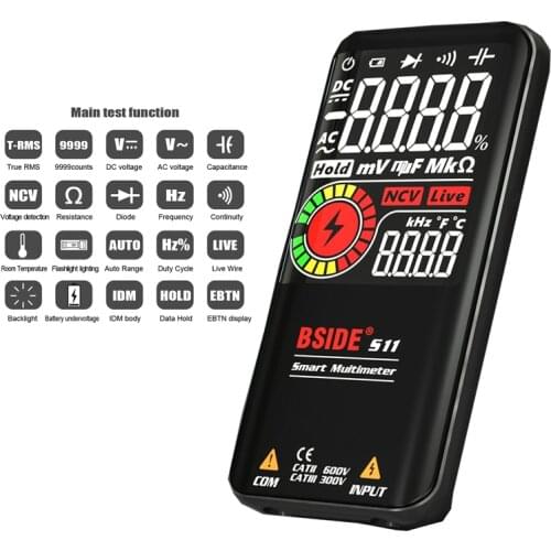 Digital Multimeter professional true effective value 9999 count smart tester DC AC diode meter NCV Ohm high precision multimeter