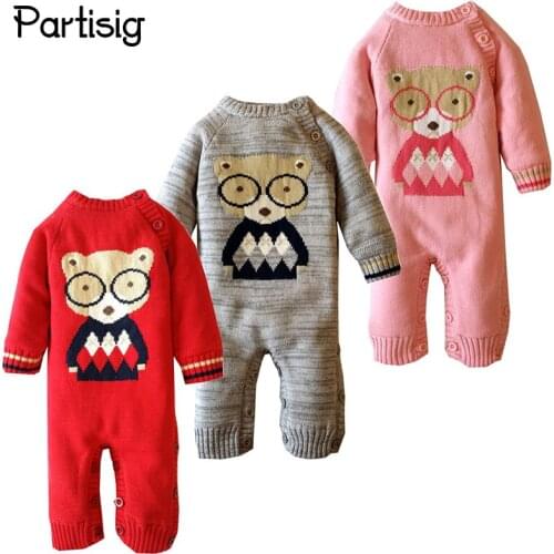 Baby Winter Rompers Cartoon Thickened Romper For Baby Girl And Boy Baby Winter Jumpsuit Clothing Newborn Baby Knitted Clothes