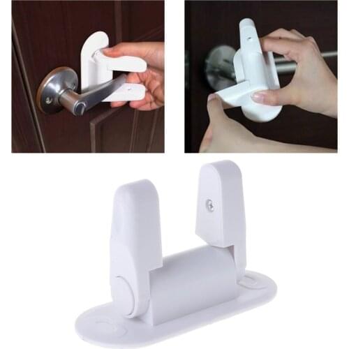Baby Safety Lock Door Lever Home Newborn Kids Children Protection Doors Handle Universal Adhesive Compatible Professional