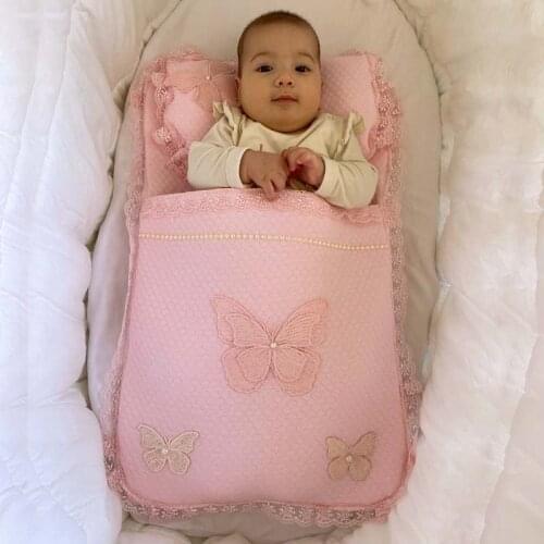 Pink Girl Baby Swaddle Bottom Opening