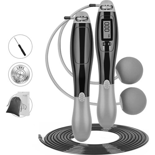 Electronic Counting Jump Rope, Fitness Rope with Calorie Counter, Adjustable Digital Jump Rope for Fitness, Crossfit, Exercise