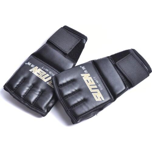 Brand PU leather sport training equipment Boxing Gloves MMA Muay Thai Gym Punch Bag Half Mitt Train Sparring Kick Boxing Gloves