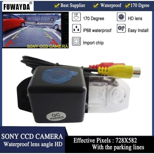 FUWAYDA Free Shipping HD CCD Sensor CAR REAR VIEW Mirror Image CAMERA FOR VOLVO S80 S40L S80L XC60 XC90 S40 C70 With Guide Line