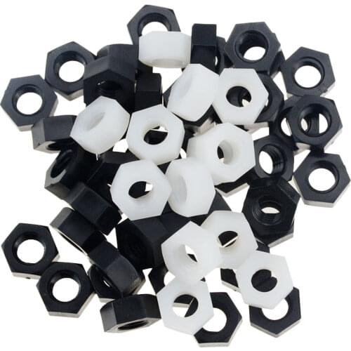 2PCS-50PCS Black/White DIN934 M2 M2.5 M3 M4 M5 M6 M8 M10 M12 M14 M16 M18 M20 Nylon Hex Nut Hexagon Plastic Nuts For Bolt Screw