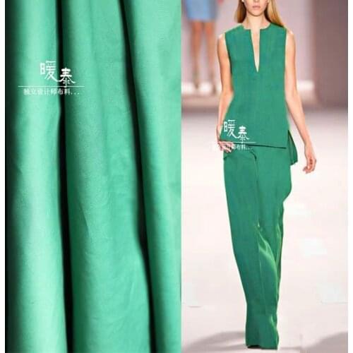 High Counts Cotton Fabric Micro Elastic Green DIY Jacket Casual Clothes Coat Pants Suits Dress Designer Fabric