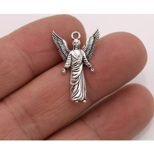 JAKONGO 10pcs Angel Charms Pendants for Jewelry Making Bracelet DIY Accessories 26x16mm