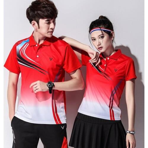Tennis Sports Shirts Sets Womens Sportswear Game , Female Table Set Badminton Shirt + Skorts Men Clothes
