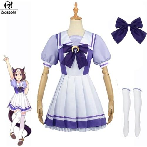 ROLECOS Anime Uma Musume Pretty Derby Cosplay Costume Uma Musume Toukai Teiou School Sailor Uniform Cosplay Lolita Costumes