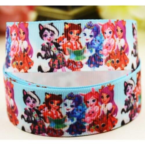 22mm 25mm 38mm 75mm ENCHANTIMALS cartoon printed Grosgrain Ribbon party decoration 10 Yards X-04644