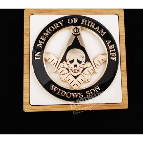 Masonic Car emblem "WIDOWS SON "Badge Mason Freemason Size 3'' NO.32 Symbol Gift for Freemason cloth accessories