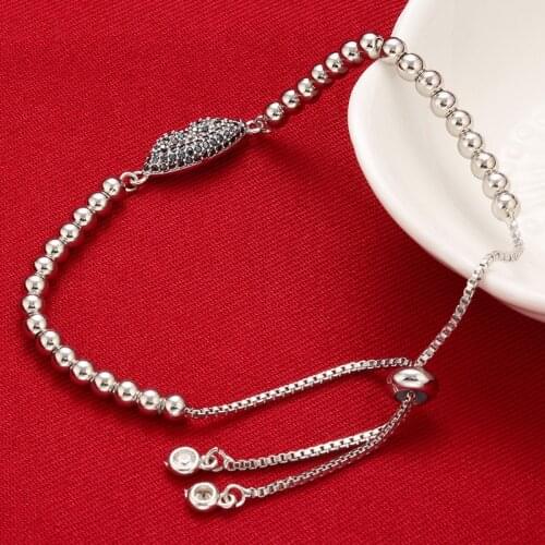 ZHUKOU 8x282 mm Fashion High Quality Lips Metal Beads Bracelet Womens Jewelry Decoration Accessories model:VL13