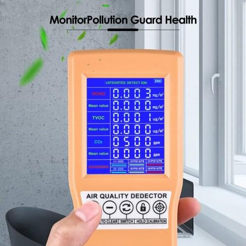 Air Quality Monitor Indoor Testor Formaldehyde DetectorReal-Time Air Tracking For TVOC/PM2.5/PM10 Detector For Home/Office/Car