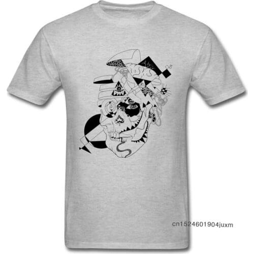 Mens T Shirt Skull Tshirt Open Your Mind! Simple Style Short Sleeve Tops Shirt Thanksgiving Day Discount O-Neck Cotton T-Shirt