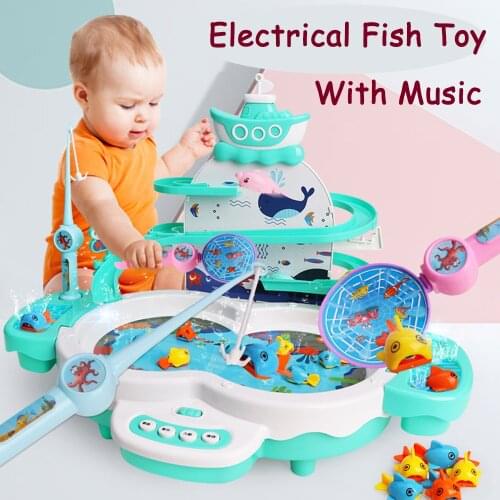 2020 Brand New Electric Magnetic Fishing Toy 3-6 Years Maglev Track Music Light Play Interactive Educational Toys