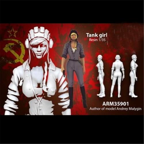 Resin Figure 1/35 Scale Model Kit Russian Tank Girl GK Assembly Models Kit Colorless Self-Assembled Toy