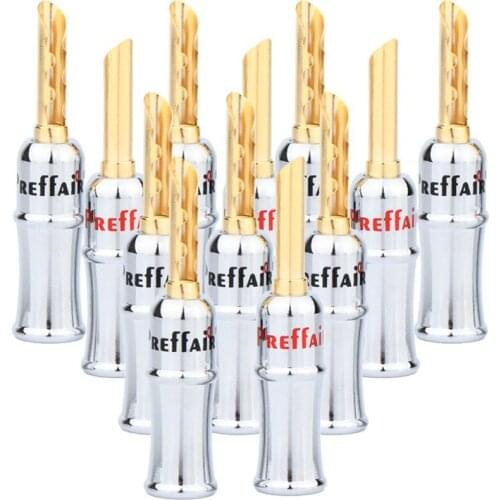 Preffair BA1451 24K Gold Plated Nakamichi Banana Plug Connector 4pieces per lot BFA banana plug