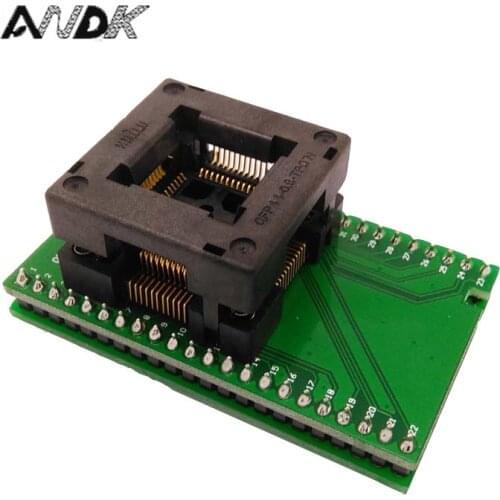 TQFP44 FQFP44 QFP44 to DIP44 Programming Socket OTQ-44-0.8-14 Pitch 0.8mm IC Body Size 10x10mm Test Adapter SMD/SMT Test Socket