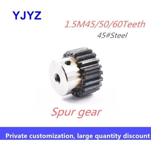 Spur gear 1.5M45/50/60Teeth straight rack pinion motor boss gear metal pinion