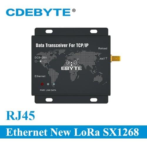 RJ45 Ethernet New LoRa SX1268 30dBm 1W 433MHz TCP UDP Serial Port Wireless Transceiver Modem E90-DTU(400SL30-ETH)