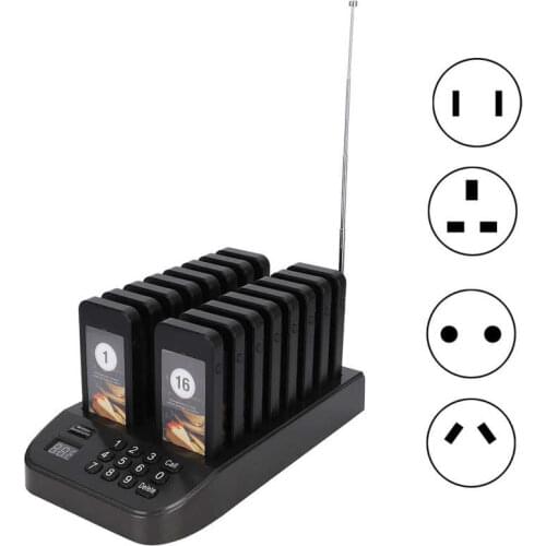 SU-66S Guest Paging System 999-channel 16 Receivers Pager System for Restaurant Coffee Shop Queuing System