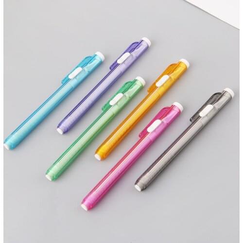 W3JD Creative Press Pen Shaped Eraser Writing Drawing Pencil Erase Student School Office Stationery Learning Painting Accessory