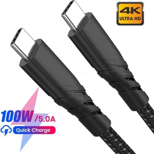 Robotsky 100W USB C To USB Type C Cable USBC PD Fast Charger Cord USB-C 5A Type-c Cable For Xiaomi POCO M3 Samsung Macbook iPad