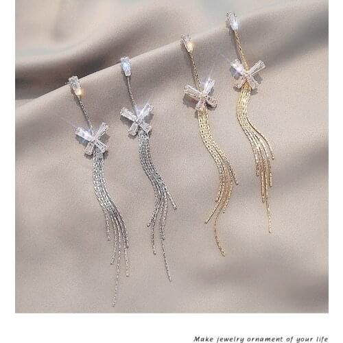 High-end earrings butterfly tassel earrings female simple temperament net red earrings new long earrings Fashion Stud Earrings