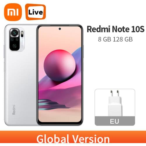 Global Version Xiaomi Redmi Note 10S 8GB RAM 128GB ROM 64MP Quad Camera 6.43" AMOLED 33W Fast Charging Helio G95 Mobile Phone