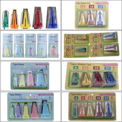 YOKOYAMA 5Pcs/Set Sewing Accessories Bias Tape Makers - 5 size 6mm 12mm 18mm 25mm 50mmbias binding tape maker