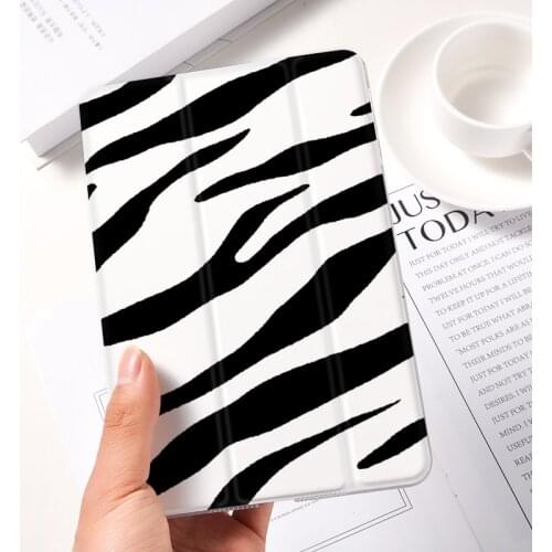 Ipad 2 3 4 White Leather PU Hard Back Case Zebra Stripes Cover Protective For 2020 iPad Pro 11 12.9 10.5 7.9 inch Mini 1 2 3 5