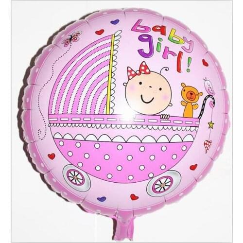 1pcs 18inch Lovely Cartoon Boy Girl Pattern Foil Helium Balloon Its A Boy Girl Baby Shower First Birthday Party Decor Kids Toy