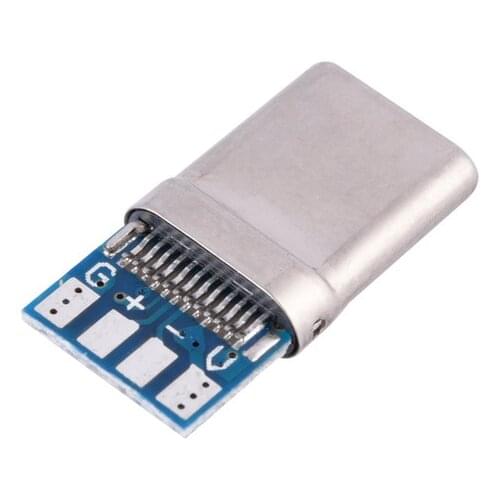 10pcs/Lot Type C USB 3.1 Connector 12PIN Fast Charging Male Socket Plug To Solder Wire & Cable PCB Board Module 56K Resistor