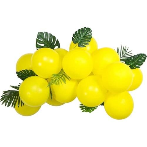 10pcs Solid Color Party Balloon Set Creative Latex Balloon With 12 Fake Leaves For Birthday Party Photography Props Party Decor