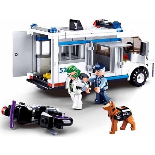 117Pcs City Police Prisoner Car Motorcycle Models Educational Building Blocks Toys For Kids DIY Brithday Holiday Present 0652