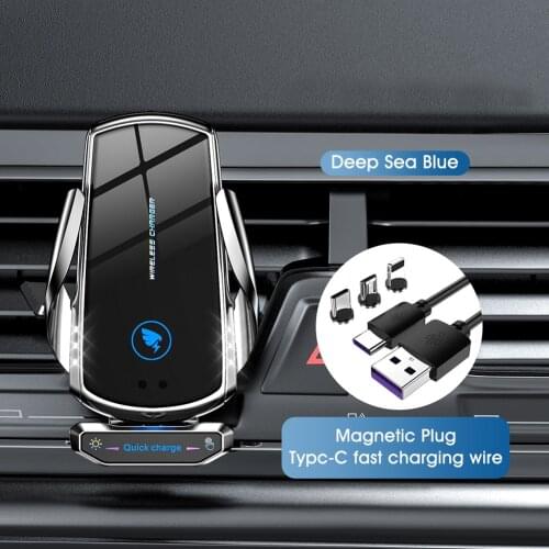15W/10W/7.5W/5W Wireless Car Charger Mount Fast Charging Infrared Induction Car Charger Holder Compatible with Most Smart Phones