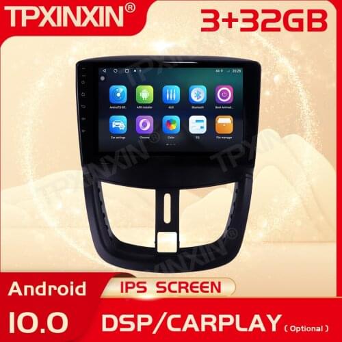 2 Din Carplay Android Radio Receiver For Peugeot 207 2006 2007 2008 2009 2010 2011 2012 2013 2014 2015 Audio Recorder Head Unit