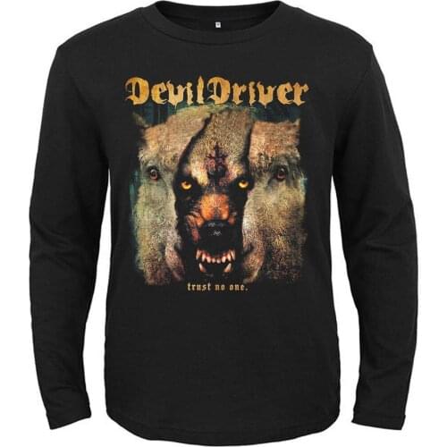 4 Designs American Rock Band DevilDriver Punk Rocker Men Women Full Long Sleeves Shirt Heavy Metal Black Wolf Tee Fitness