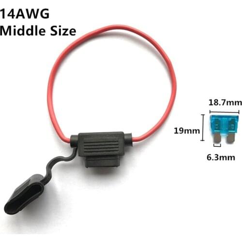 5 Pcs 14 AWG Medium Car Fuse Holder Water-resistant Waterproof Automotive Fuse Holder With Cover Inline Blade Fuse Holder Auto