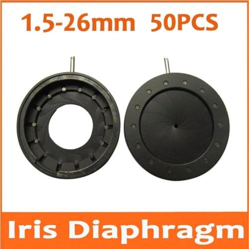 50pcs 1.5-26mm Adjustable Metal Digital Camera Microscope Adapter Iris Diaphragm Aperture Condenser Light Regulator