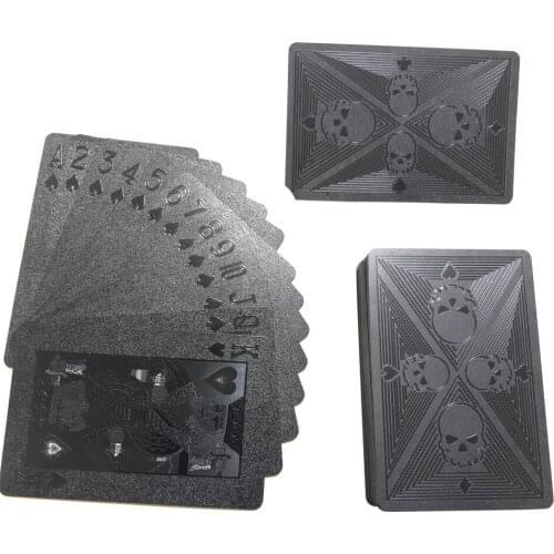 54sheets/set Creative Poker Black Poker Cards Sets Plastic PET Waterproof Playing Cards For Board Games Magic Party Gift