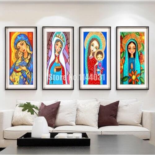 5D DIY Diamond Mosaic Embroidery Cartoon Blessed Virgin Mary Diamond Painting Full Rhinestone Cross Stitch Home Decor Fairy