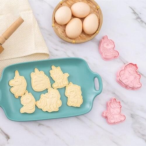 6Pcs/Set Unicorn Shape Cookie Cutters Mold Unicorn Decoration Fondant Biscuit Mold Cookies Cake Tools Kitchen Baking Party Decor