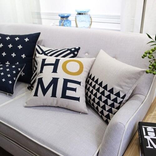 Decorative throw pillow case geometric Polyester letter almofada decorativa cushion cover for sofa home capa de almofadas