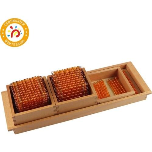 Montessori Kids Toy Introduction to Decimal Symbols with Trays Beads Presenter Demo System Preschool